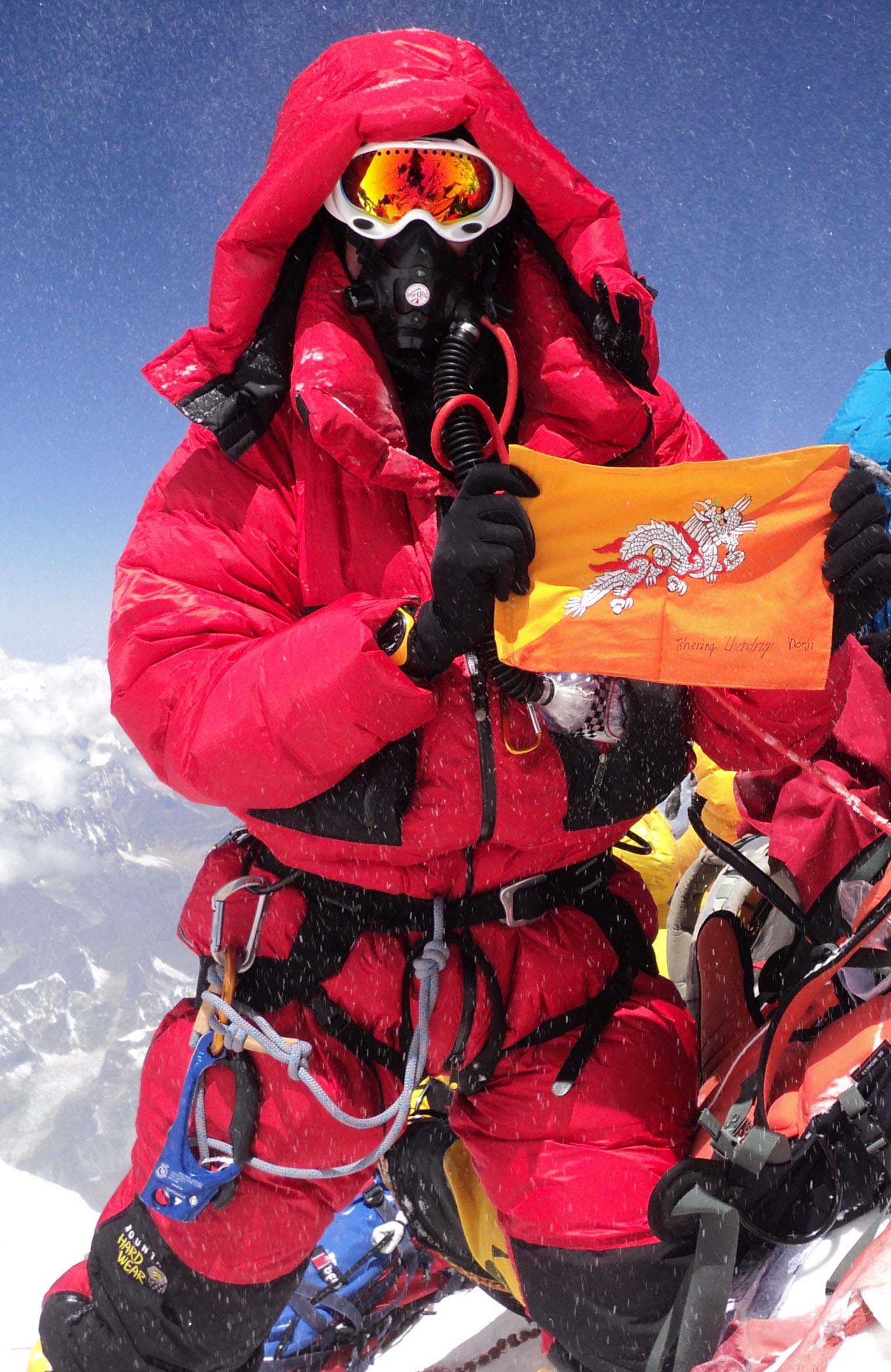 Bhutan Flag on Summit of Everest 2010
